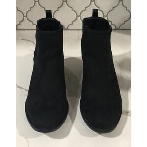 Diba Black Suede/Leather Step In V-Cut Bootie, Women’s 8.5